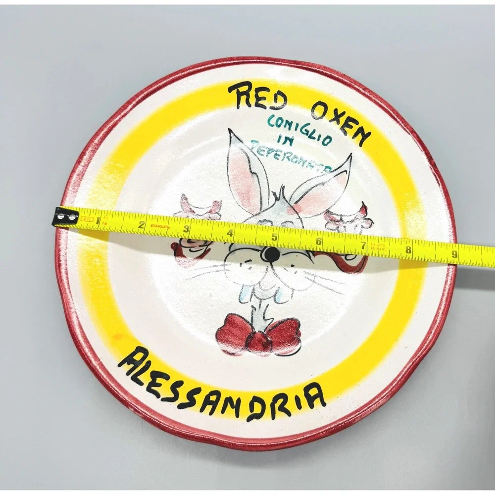 Buon Ricordo Plate Solimene Vietri Ristorante Red Oxen Alessandria Coniglio 1989